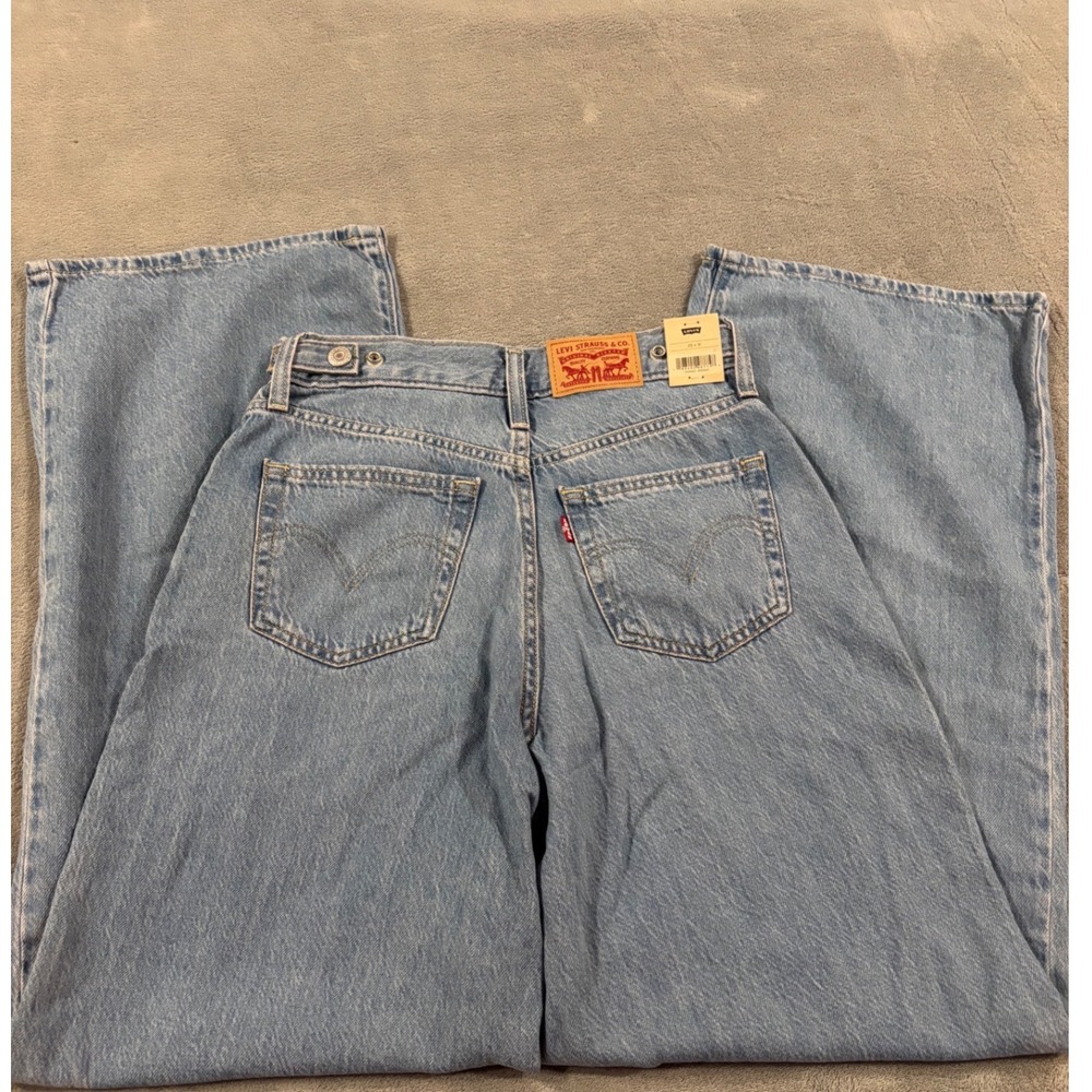 Levis Cinch Baggy High Rise Straight Leg Jeans Light Wash 25x31 NWT